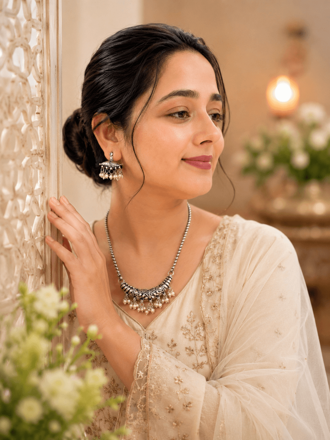 Chandrika Pearl Necklace Set