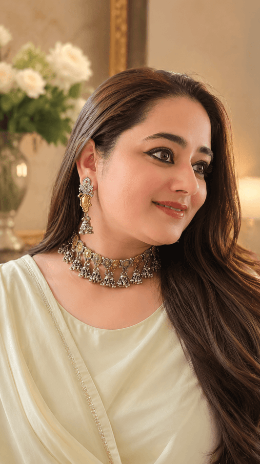 Noor Jharoka Oxidised Choker Set