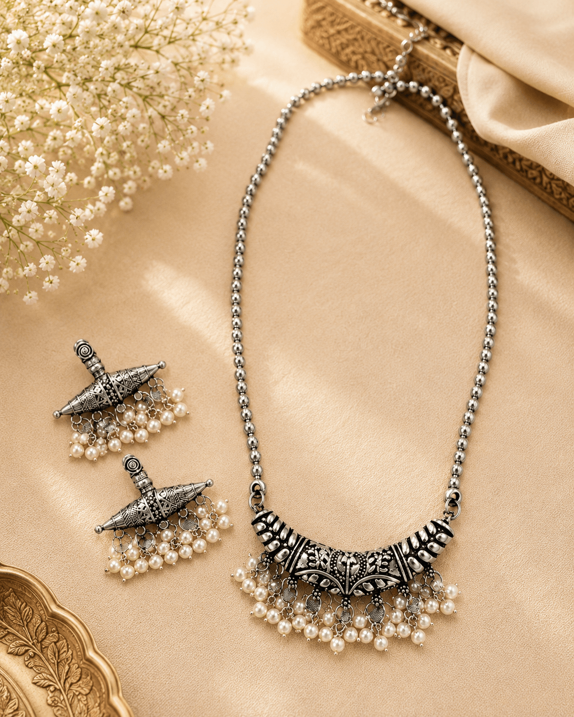 Chandrika Pearl Necklace Set