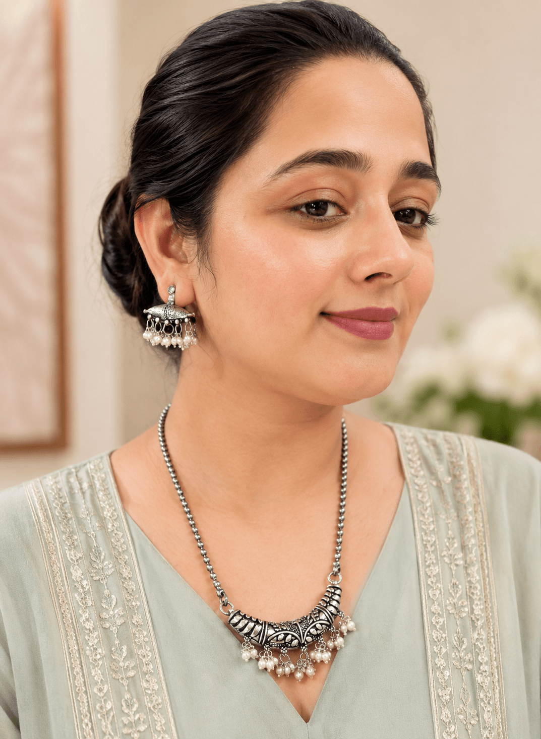 Chandrika Pearl Necklace Set