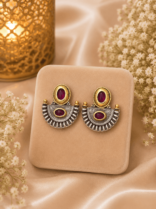 Crescent Tribal Statement Studs