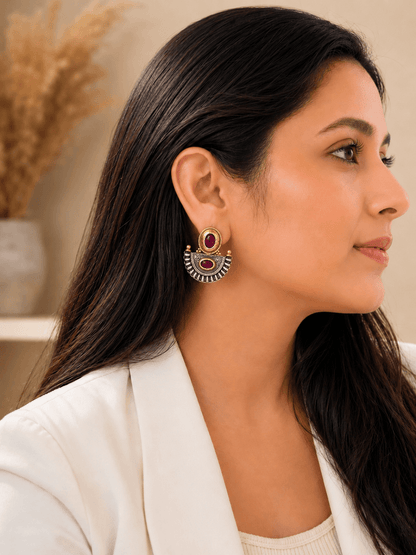 Crescent Tribal Statement Studs