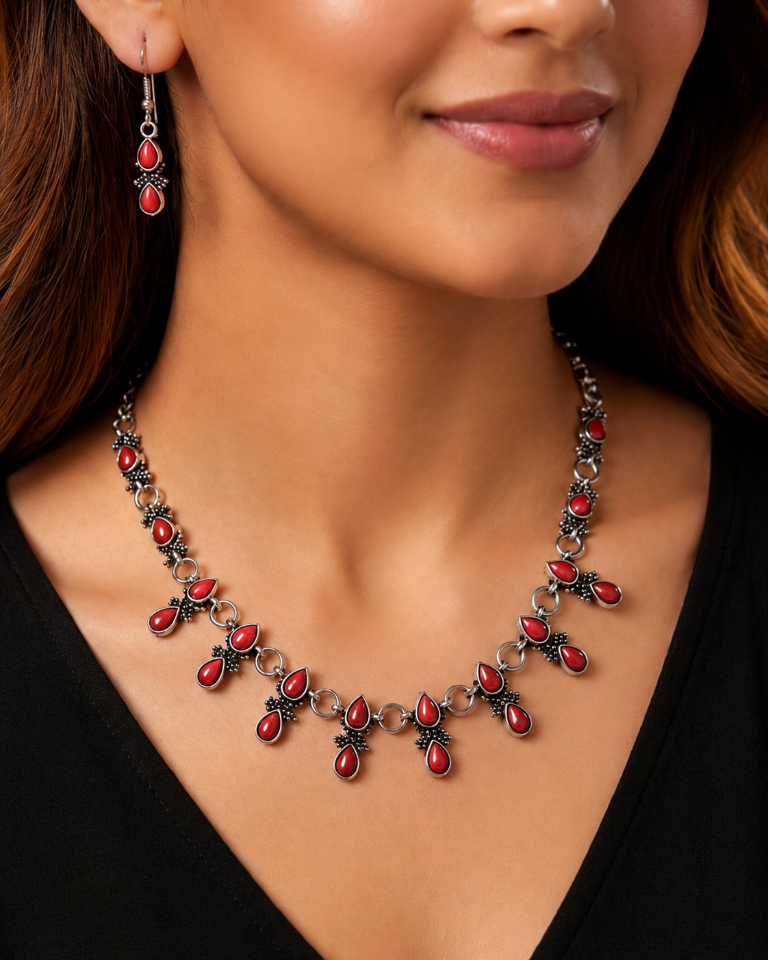 Red-y to Shine Necklace Set