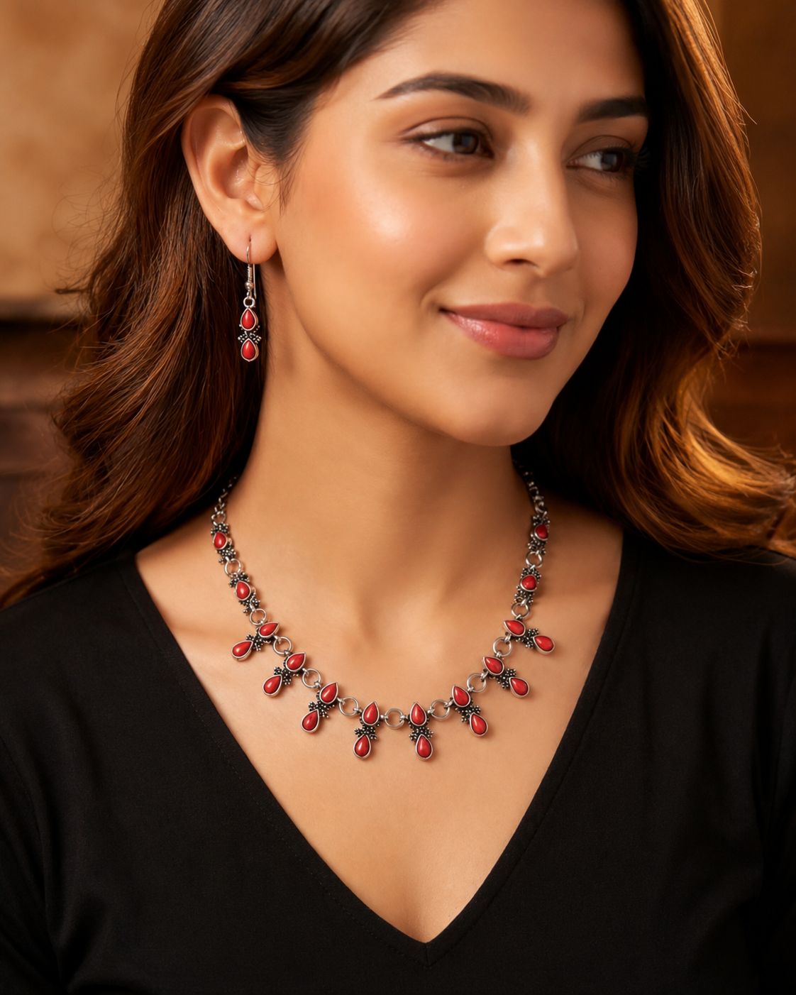 Red-y to Shine Necklace Set
