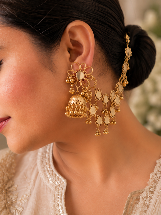 Gulmarg Floral Hairchain Jhumka