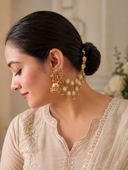 Gulmarg Floral Hairchain Jhumka