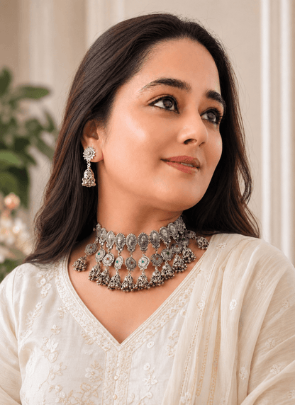 Gulnaar Ghungroo Choker Set