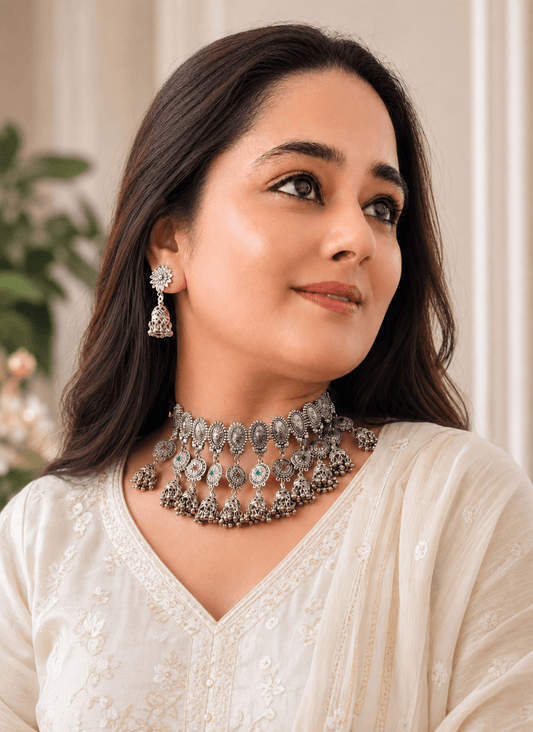 Gulnaar Ghungroo Choker Set