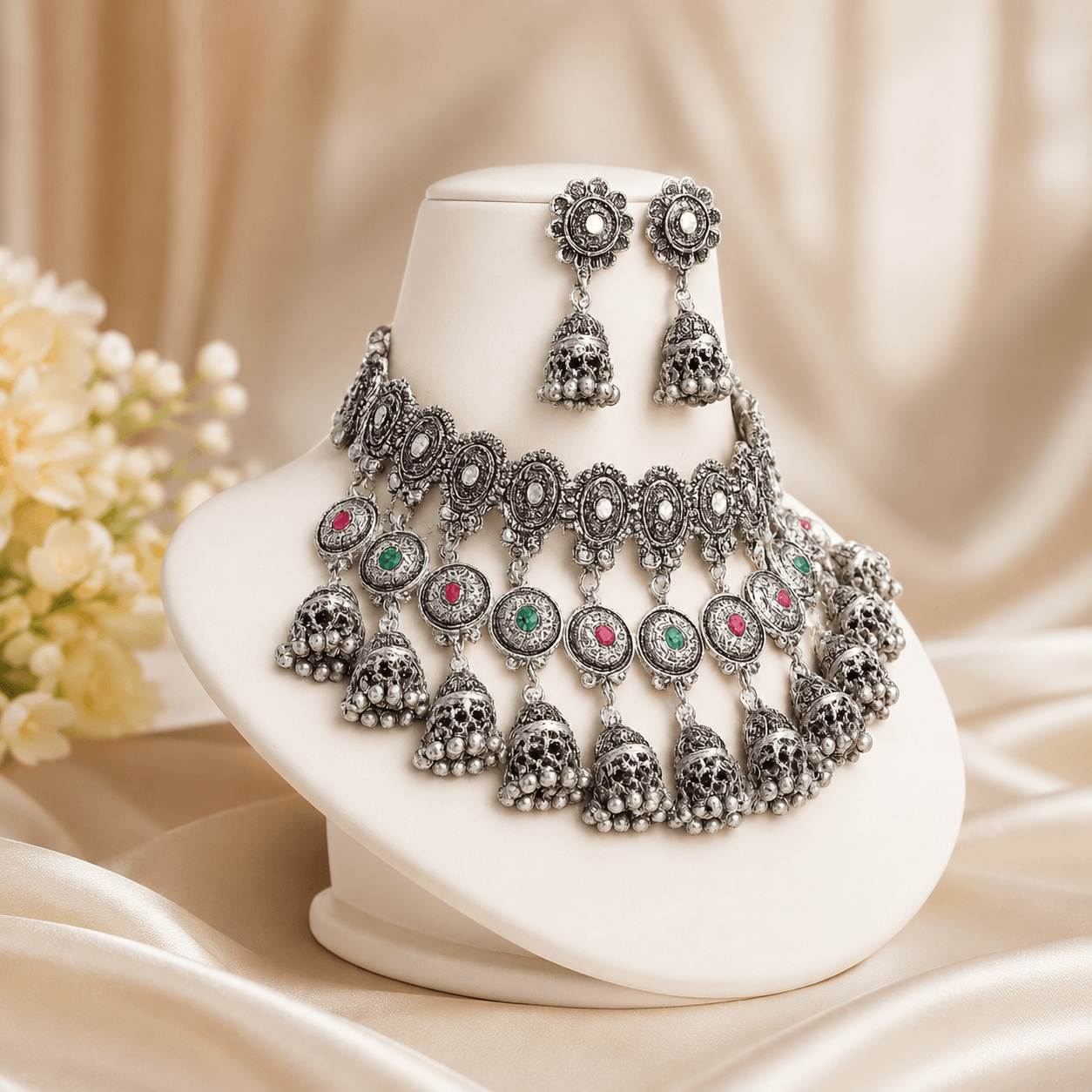 Gulnaar Ghungroo Choker Set