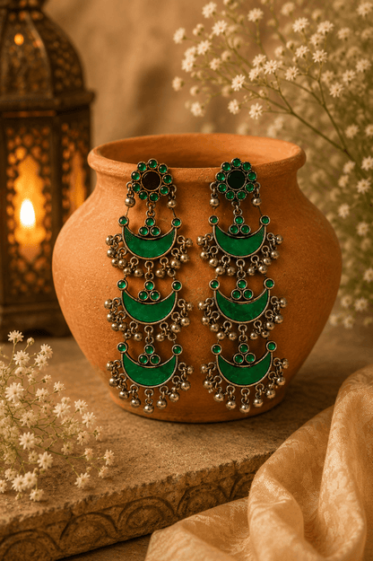 Cut Glass Afghani Chaandbalis