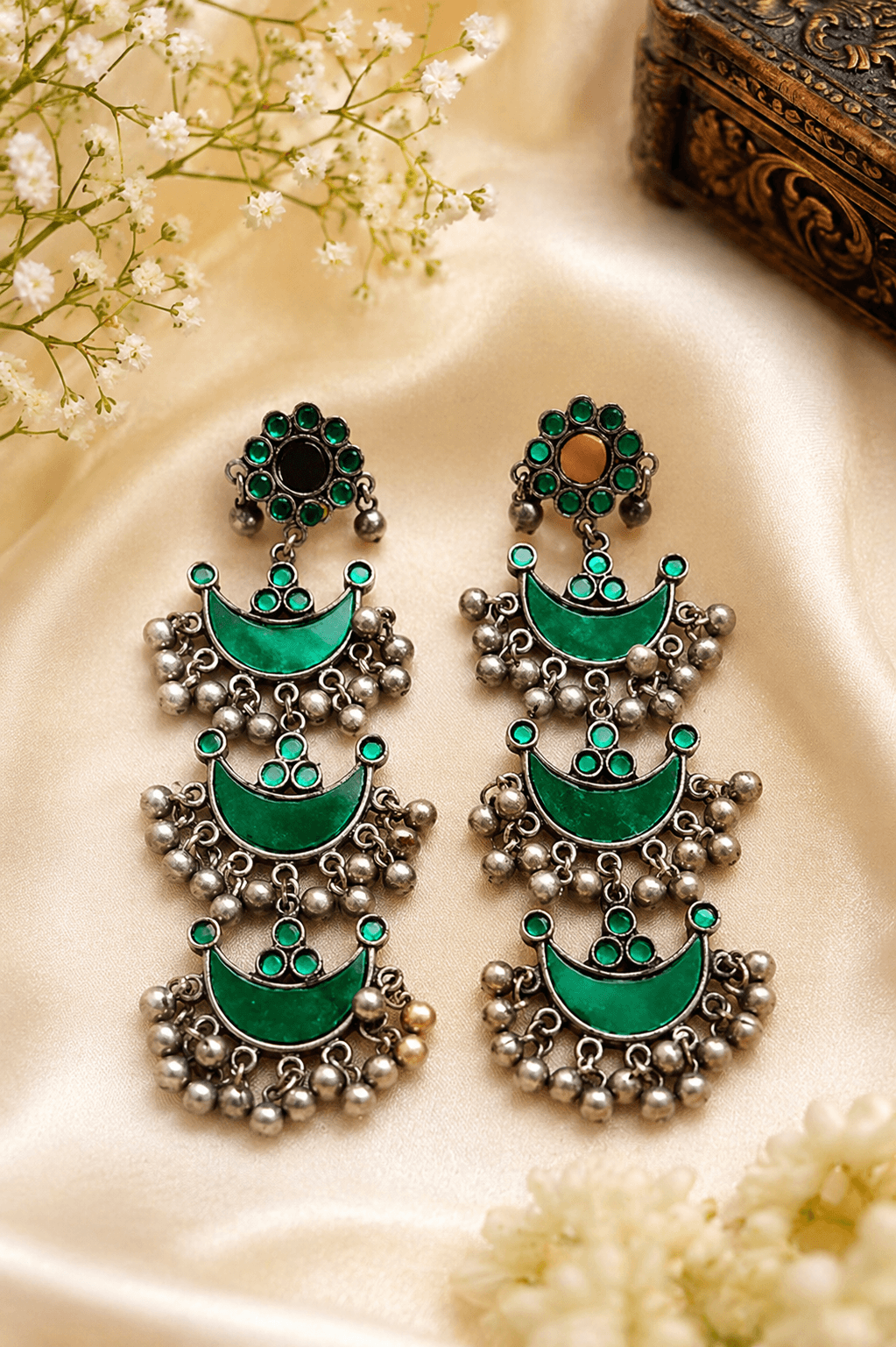 Cut Glass Afghani Chaandbalis