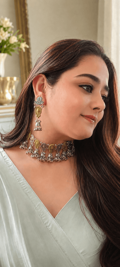 Noor Jharoka Oxidised Choker Set