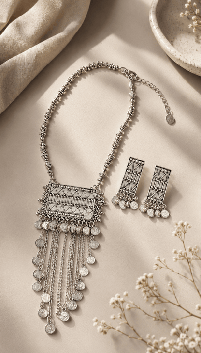 Sultana Coin Cascade Necklace Set